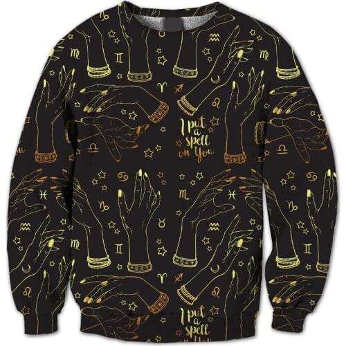 REAL American US SIZE I put a spell on you - Mystery Realm Sublimation Print Plus Size Crew Neck Sweatshirt