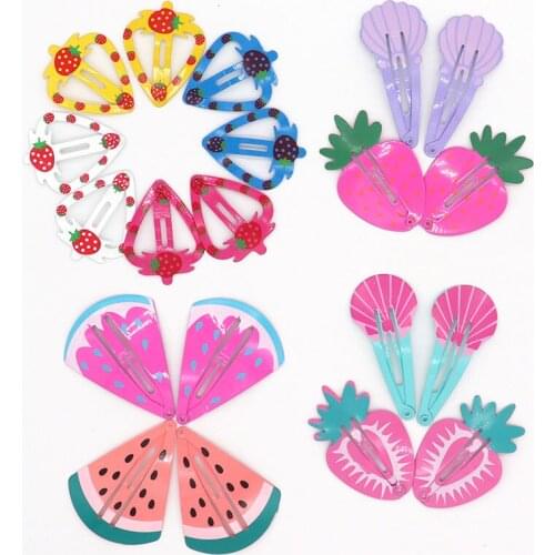 10/20Pcs Cute Snap Hair Clips For Girls Hair Accessories Fruit Hairpins Cartoon Animal Children Hairpins Headbands Kid Hairgrips