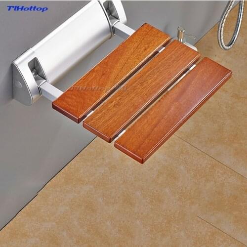 Tlhottop Folding Chair Bath Shower Seat Wall Mounted Relaxation Shower Chair Solid Seat Spa Bench Saving SpaceBathroom YJ-2040