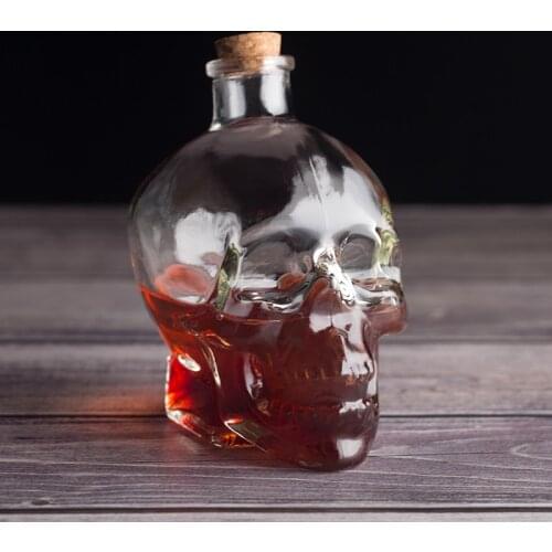 Skull Bottle Glass Whiskey Cup Bar Accessories Drinkingware Art Design Drink Ware