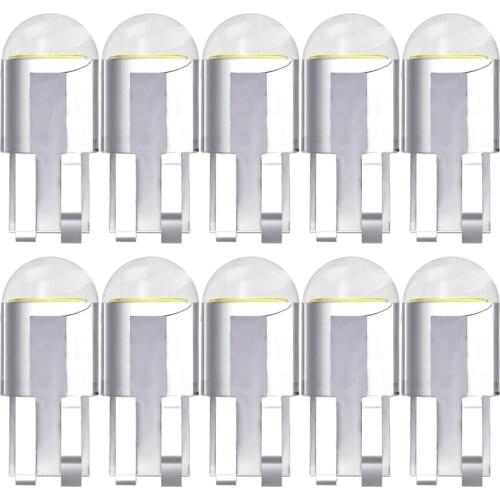10 Pcs/lot T10 W5W LED Bulb For Car Signal Light 12V COB 7000K White Auto Interior Dome Light Wedge Side Clearance Turn Lamp