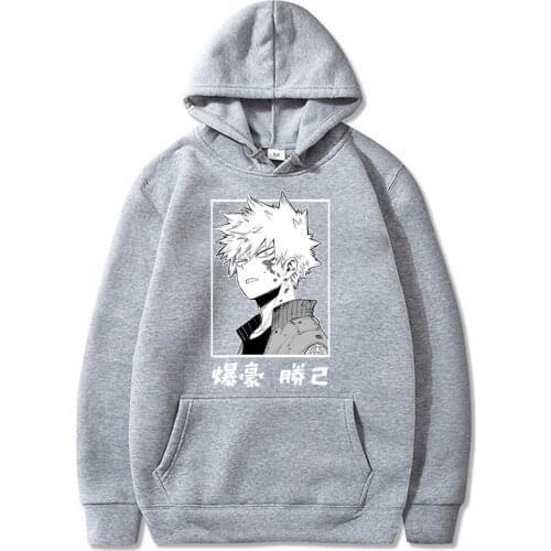 Harajuku my hero academia Unisex Hoodies Japanese Anime Bakugou Katsuki Printed Mens Hoodie Streetwear Casual Sweatshirts Tops