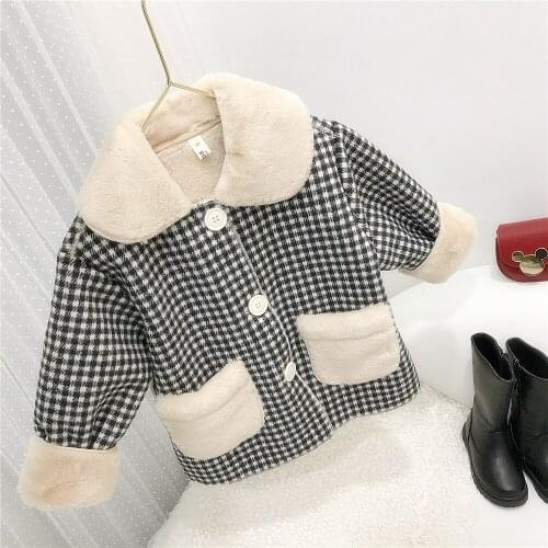 Fur Thicken Jacket Winter Spring Coat Outerwear Top Children Clothes School Kids Costume Teenage Girl Clothing Woolen Cloth High