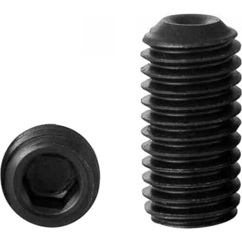 Wkooa UNF Threads Grub Screws Hex Socket With Cup Point Alloy Steel Grade 12.9 Black Pack 50