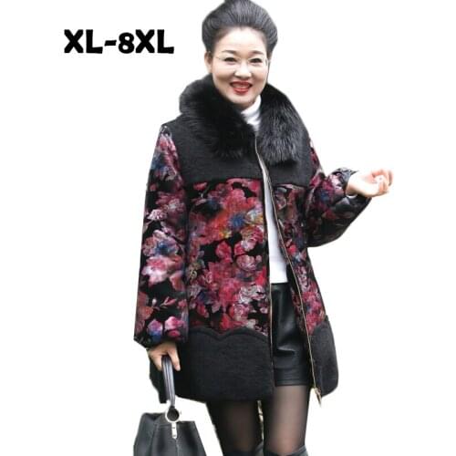 8XL Big Fur 2019 New Parkas Female Women Winter Coat Thick Cotton Winter Jacket Womens Outwear Parkas New Fashion Women