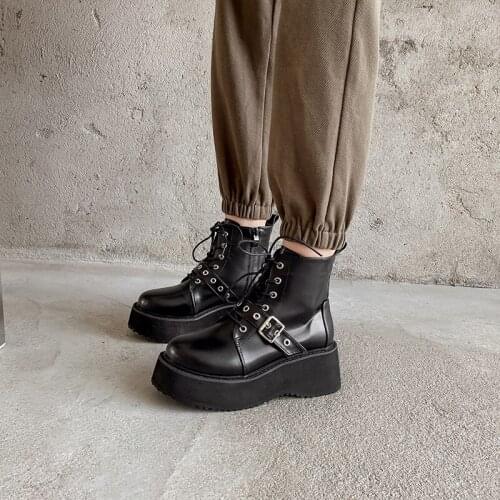 Womens Ankle Boots snow winter boots Motorcycle demonia boots botas militares Mujer Casual Boots Punk Short Boots LJB216-1