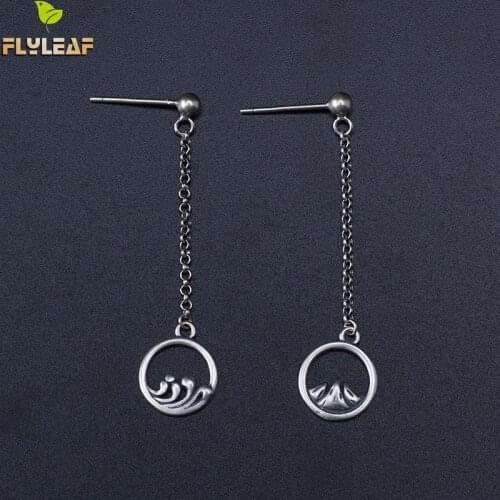 Flyleaf Real 925 Sterling Silver Simple Vows Drop Tassel Long Earrings For Women High Quality Earings Fashion Jewelry Vintage