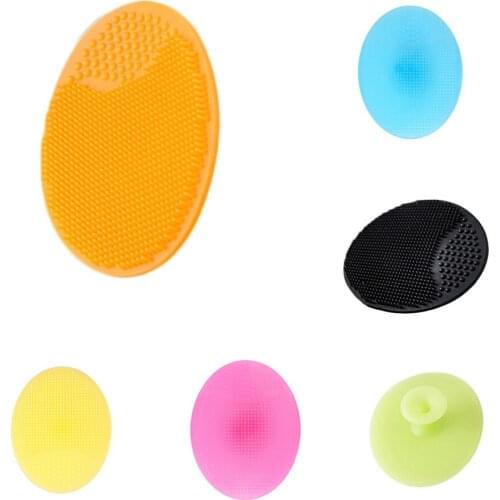 1pc Portable Silicone Shampoo Brush Baby Massage Wash Pad Exfoliating Blackhead Facial Clean Brush Shower Bath Cleanser Dropship