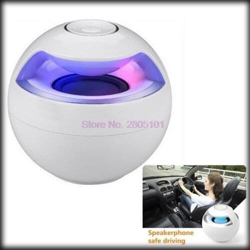 By dhl or ems 10 pieces Wireless Bluetooth Speaker Mini Subwoofer 7 Color Flash Light Disk Deep Bass w/ Mic Handsfree Call