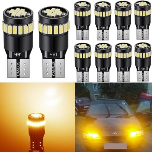 10pcs T10 Led W5W Bulb Auto Led Interior Light For Volkswagen VW Golf Passat Scirocco Polo Bora Touareg Transporter Car Lights