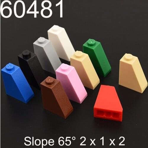 10PCS 60481 Slope Brick 65° 2 x 1 x 2 high-tech Building block accessories parts MOC Construction DIY Education Build Toys