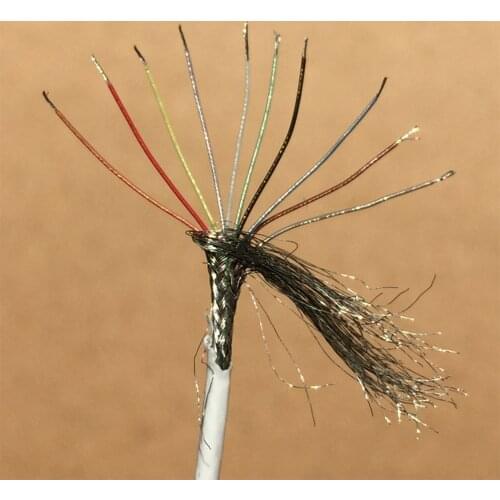 10-core ultra-fine shielded wire with high and low temperature resistance OD 1.41mm soft tinned copper filament data cable