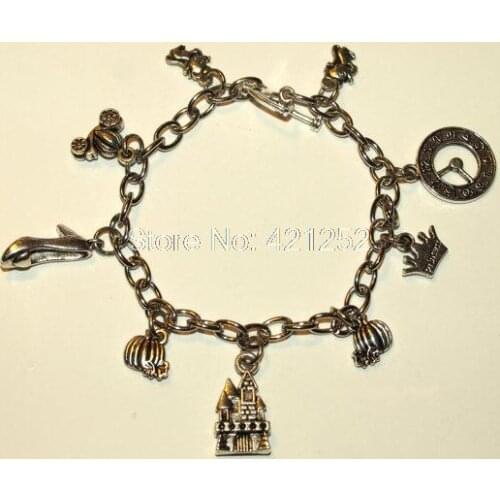 12pcs Cinderella Dreams Do Come True Magical Charm Bracelet Inspired charm bracelets