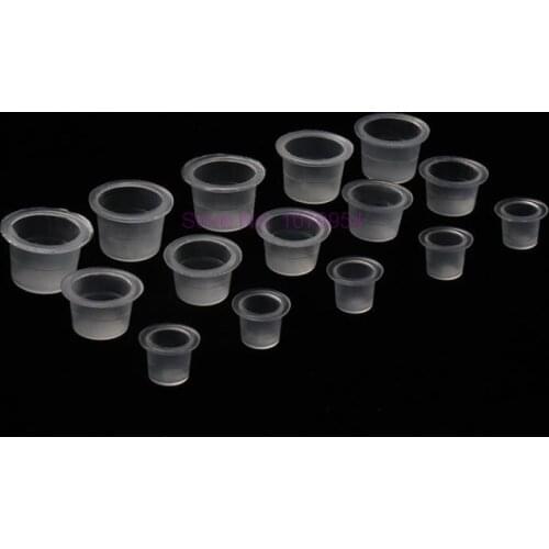 200bags Plastic Disposable Microblading Tattoo Ink Cups Clear Pigment Holder Container Cap S/M/L Size Tattoo Accessories hot