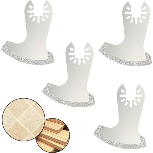 4pcs Diamond Triangle Oscillating Saw Blades Multi Tool Saw Blades for Rough Sanding Fillers Tile Ceramics Electric Accessories