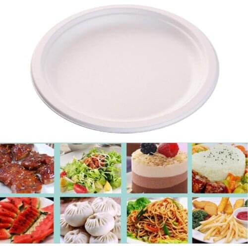 50Pcs Disposable Biodegradable Round Birthday Cake Dinner Paper Plates DIY Tool Disposable tableware
