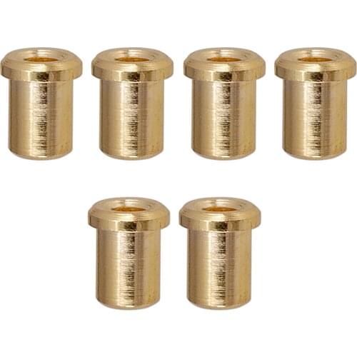6 Pieces Metal Material Electric Guitar Bridge Ferrules Bushing Musical Instrument Parts Gold 7x8.5mm
