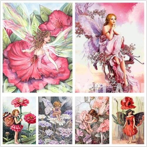 Flower Elves 5D Diy Diamond Painting Full Square Round Drill Cross Stitch Diamond Embroidery Picture for Childrens Room Decor