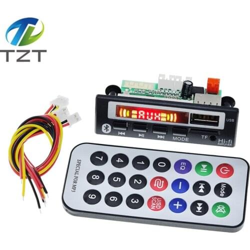 TZT Car Audio USB TF FM Radio Module Wireless Bluetooth 5V 12V MP3 WMA Decoder Board MP3 Player with Remote Control For Car