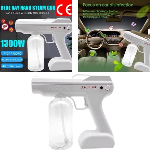 Wireless Nano Steam Atomizer Fogger Disinfection Water Sprayer Machine Steam Spray Guns 800ml Blue Light Garden Accessories