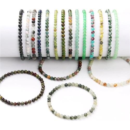 42 Kinds Natural 4 mm Fluorite Beads Bracelets Women Handmade Elastic Bangle Men Grade A Sodalite Stone Pulsera Polished Jewelry