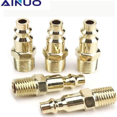 1/4" NPT Quick Coupler Air Line Hose Compressor Fittings Connector Tool Coupling Adapter Brass 1/3/5Pcs