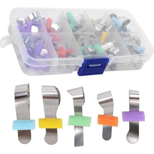 Cesoon 50Pcs/Box Dental Metal Forming Sheet Sectional Contoured Matrice Retainerless Dentistry Matrix Materials for Adult/Child