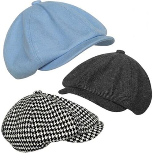 Four Seasons Casquette Cotton Newsboy Cap Men Women Plaid Gatsby Retro Hat Driver Flat Cap BLM117
