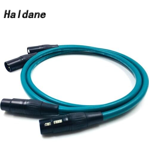 Haldane Pair Gold Plated XLR Balacned Audio Cable 3pin XLR Male to Female Amplifier Interconnect Cable with CARDAS CROSS