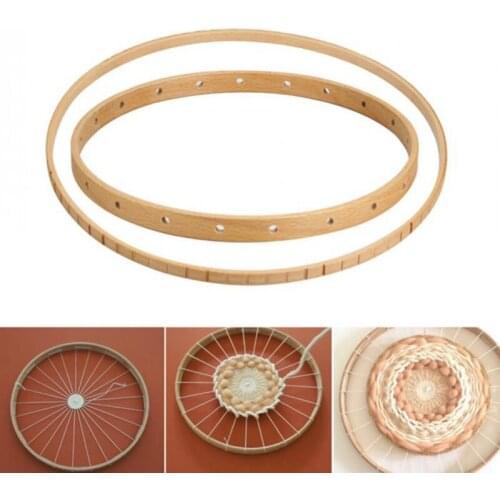 Round Wooden Loom DIY Handmade Weaving Knitting Machine Handmade Tapestry Wall Hanging Decoration Knitting Tool S/L