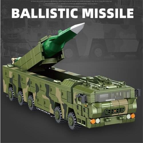 Military Bricks 1164pcs DF-17 Ballistic Missile Tank Model Building Blocks MOC Brick Assembly Chinese Weapon Missle Model Kits