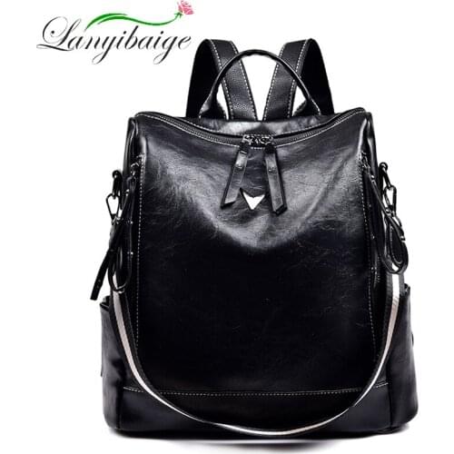 LANYIBAIGE New High Quality Soft Pu Leather Backpacks College Girl Backpacks Large Capacity Travelling Backpacks For Women 2020