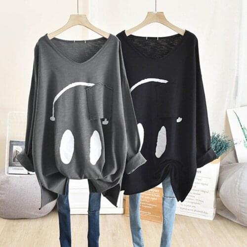 2021 Spring and Summer New Short-sleeved Plus Size Womens Clothing Cover Belly Loose Western Style Cartoon Top T-shirt Women