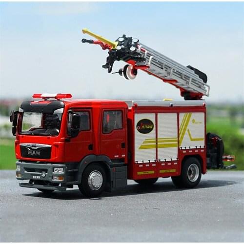 1/43 Scale JIEDA Emergency Fire Rescue Major Fire Truck MAN Truck Diecast Car