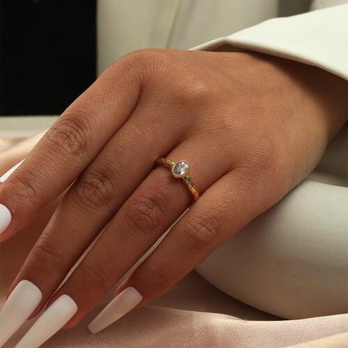 MANGOSKY AAAA Austra Cubic Zircon Crystal Ring Imitation Platina women ring 17mm