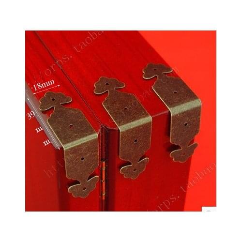 Hardware accessories Corner Brackets 56mm*23mm wrapping wooden antique furniture hardware fancy gift box with good edge angle