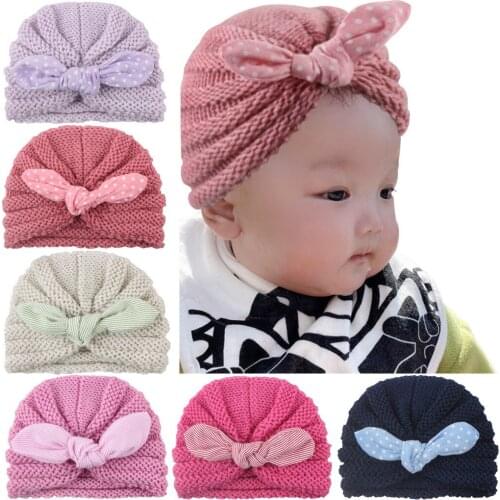 Cute Newborn Crochet Knit Beanie Cap Toddler Kids Knit Wool Beanie Hats Unisex Infant Children Baby Boys Girls Winter Warm Caps