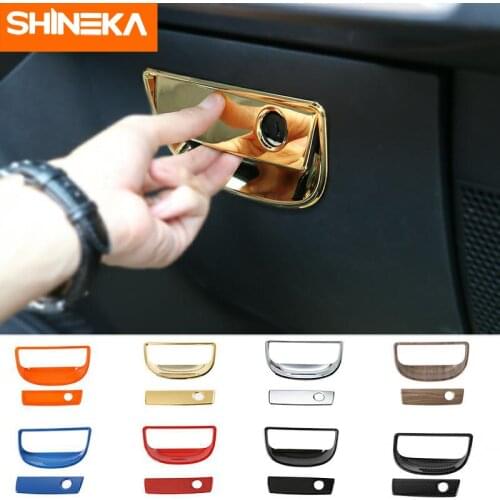 SHINEKA Interior Mouldings Car Interior Storage Box Handle Decoration Cover Stickers For Jeep Wrangler JK 2011-2017 Accessories