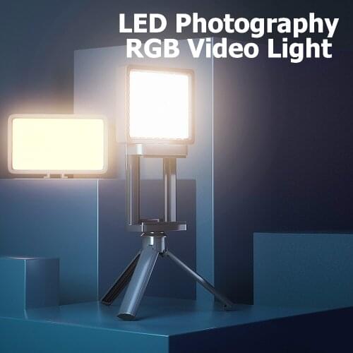 New 4.7inch Video Light LED Rechargeable RGB Dynamic Lighting Tripod Phone Holder Coldshoe for Outdoor Live Stream Photographic