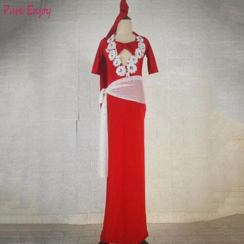 New Rhinestone Women Baladi Shaabi Saidi Costume 3 Piece Set Robe Belly Dance Stage Show Performance Outfit dance set/suit