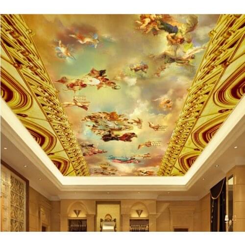 Wallpaper 3d ceiling European style classic character oil painting ceiling zenith murals 3d ceiling murals wallpaper