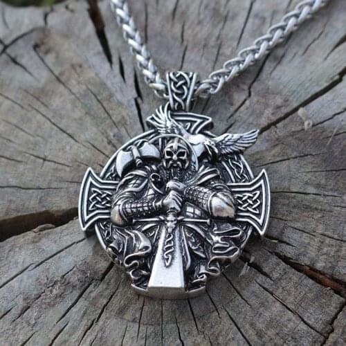 Lanseis 1pcs viking Odin by Helena Rosova necklace pendant Heathen men pendant norse jewelry viking cross raven pendant