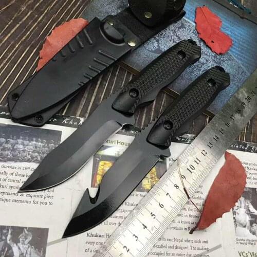 Outdoor integrated blade straight knife field self-defense carrying knife cutting rope survival camping survival knife