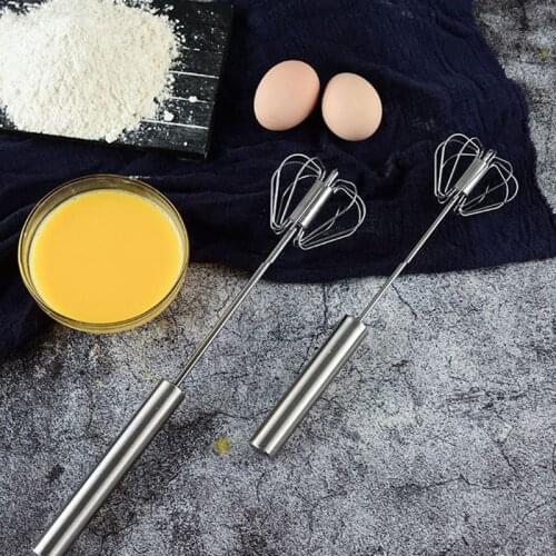 10-14 Inches Semi-Automatic Whisk 304 Stainless Steel Whisk Manual Manual Mixer Rotation Whisk Kitchen Accessories Whisk