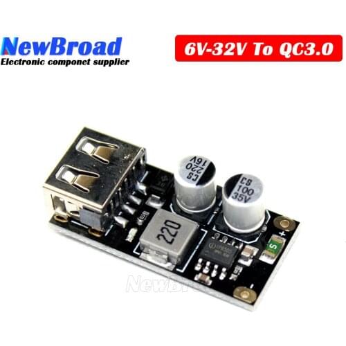 1PCS DC-DC step-down module 12V24V to QC3.0 fast charge Single USB mobile phone charging board supports Apple Huawei FCP