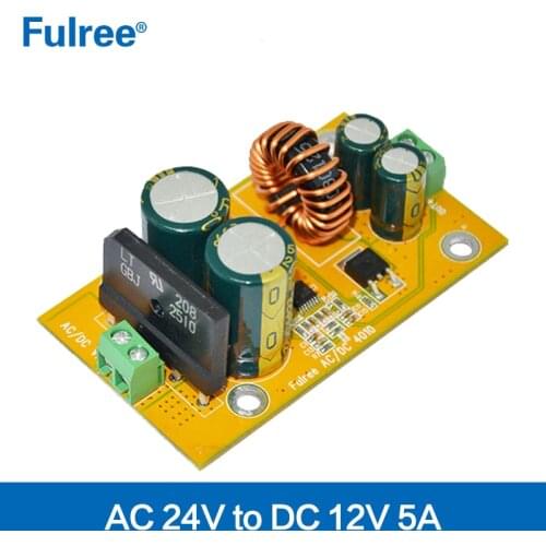 24VAC to 12VDC Power Converter 24V AC to 12V DC 5A 60W Circuit Board Security CCTV Tester Monitor Camera Power Supply