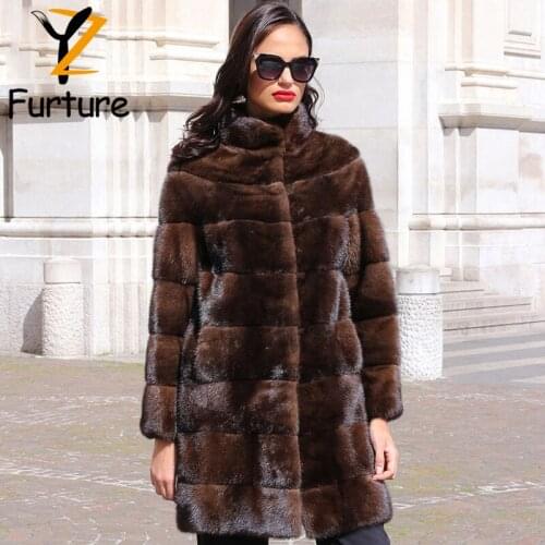 New Fashion Spring Winter Fur Coats For Women Full Pelt Nature Mink Coat Real Fur Jackets Outerwear Overcoats Plus Size Top