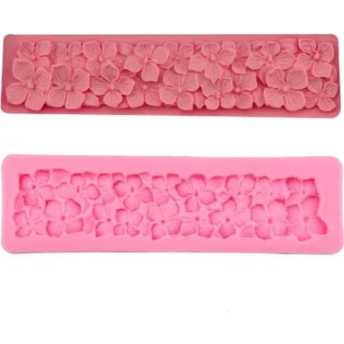 Chocolate Fondant Silicone Mold 3D Flower Shape Cake Emboss Border Silocone Molds Cake Bakeware Decoration Tools Soap Mould