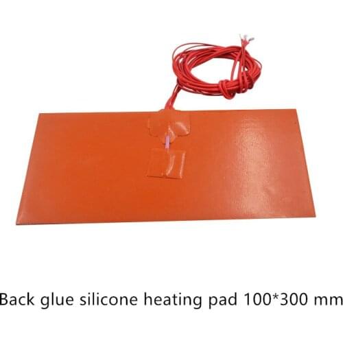 Silicone heating pad heater red black 100mmx300mm for 3d printer heat bed