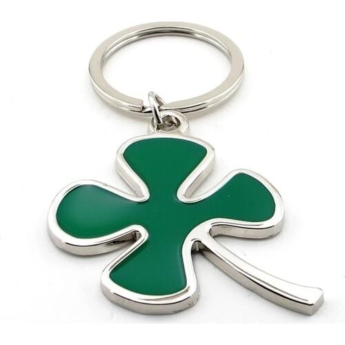 Solfera Four Leaf Clover Luck Green Metal Keychain KC833